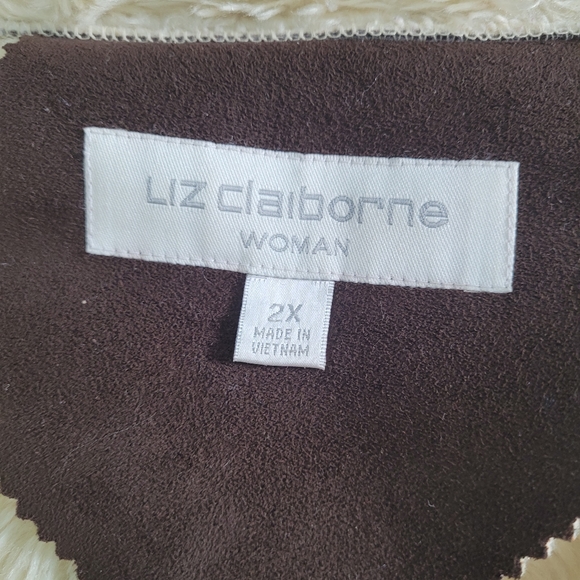 Coat. Faux suede/Fur Liz Claiborne Coat - Picture 3 of 9